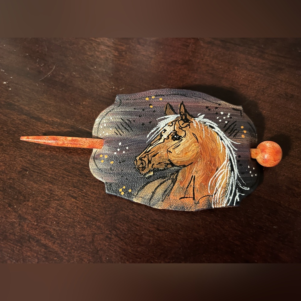 Hand Painted Horse Hair Clip